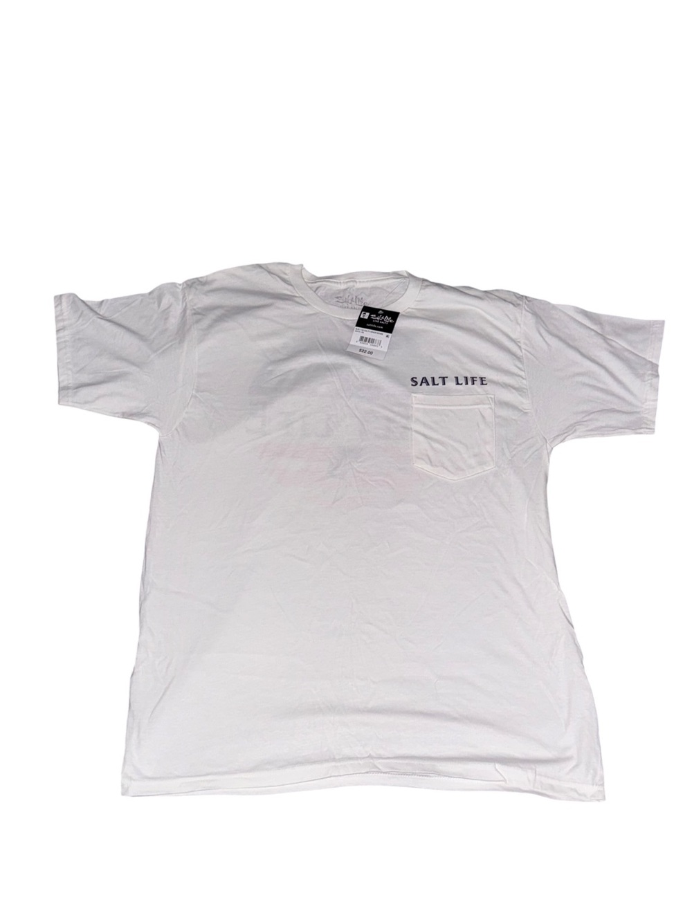 Salt Life White Short Sleeve Pocket Tee with Chest Logo